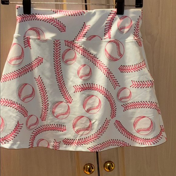 Sporty Baseball Pattern Mini Skort A league of her own Xs nwot golf pickleball - Picture 5 of 13